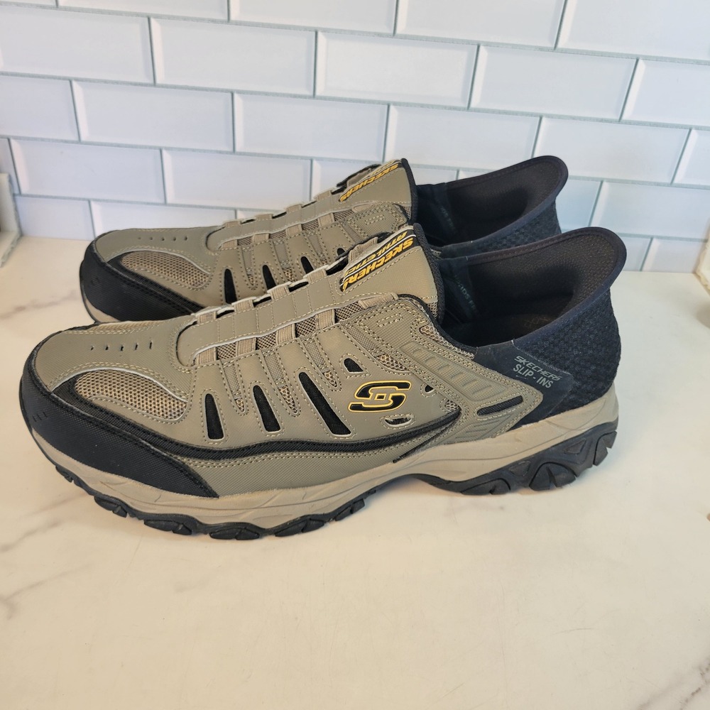 Skechers Slip-ins After Burn Ridgeburn Taupe 237563WW Mens Size 14 WW